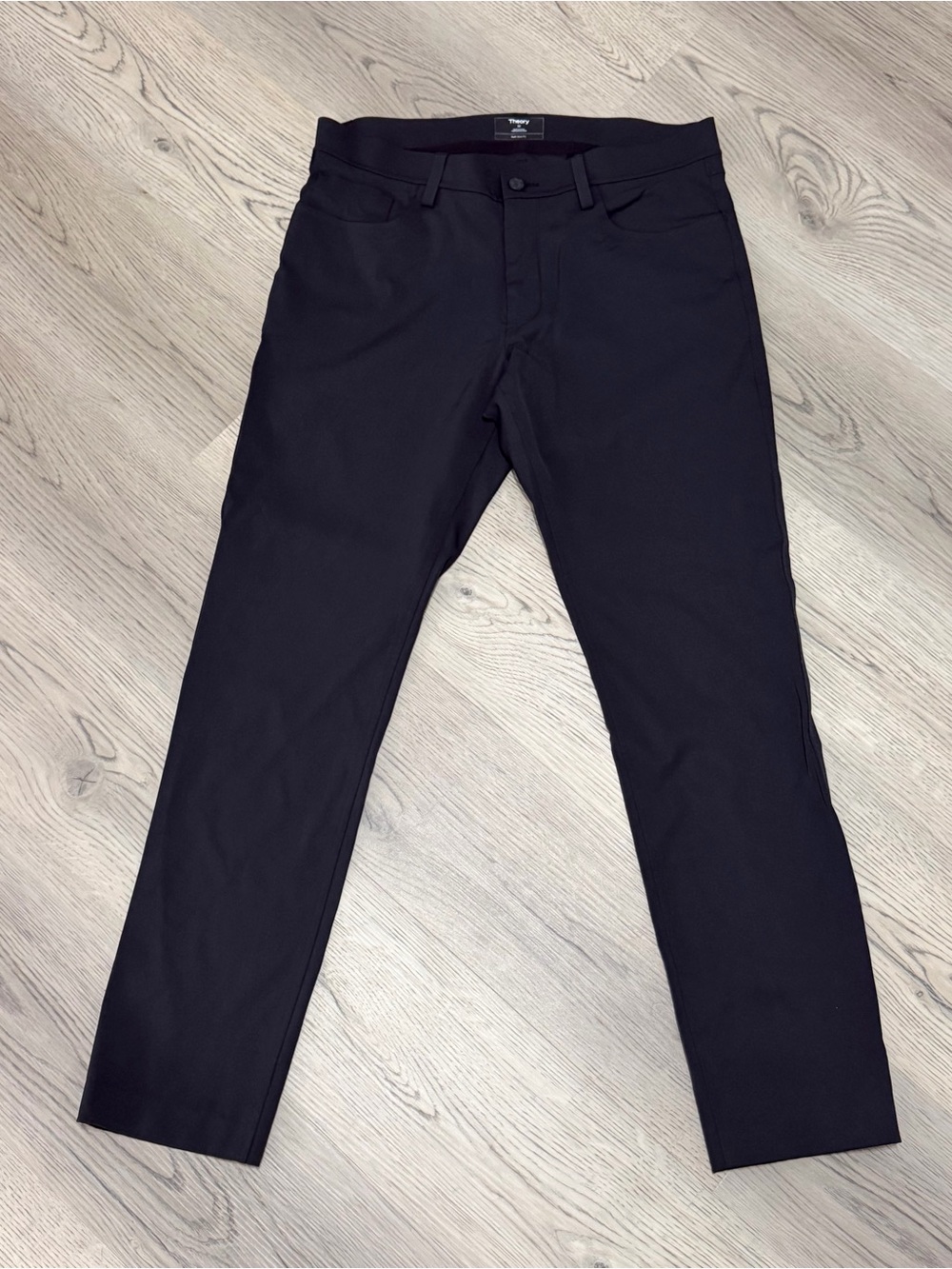 THEORY Raffi Slim Fit Pants Black Neoteric Twill Size 32 (32x28) WORN ONCE $195 - Picture 3 of 9